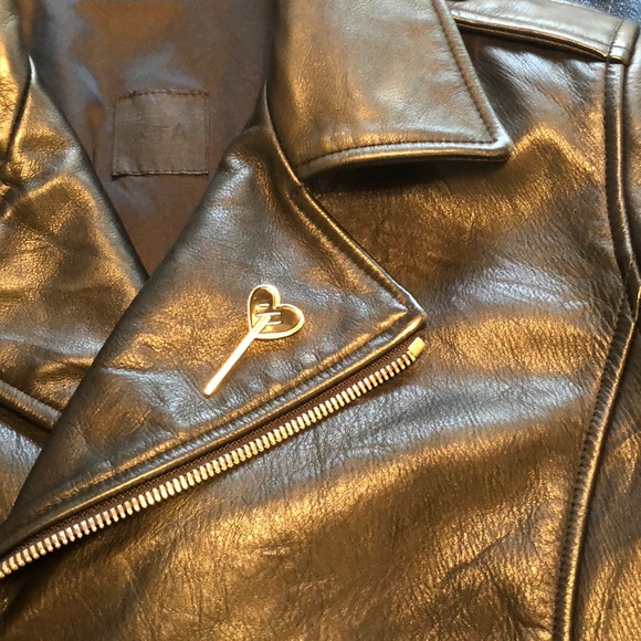 Leather motorcycle style jacket - Picture 4 of 7